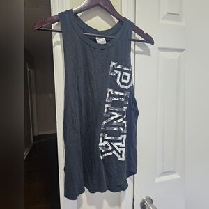 PINK Victoria's Secret Black Top with White Logo